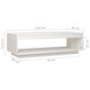 vidaXL Table basse blanc 110x50x33,5 cm bois de pin massif