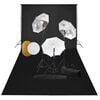 vidaXL Kit de studio photo avec lampes toile de fond et r&eacute;flecteur