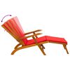 vidaXL Chaise longue inclinable et pliable avec coussin 2 pcs Rouge