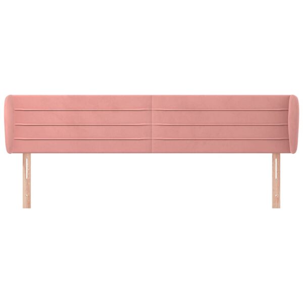 vidaXL T&ecirc;te de lit avec oreilles Rose 163x23x78/88 cm Velours