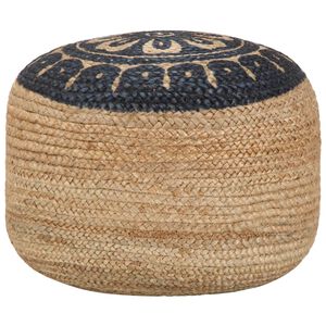 vidaXL Pouf fait &agrave; la main Bleu 45 x 30 cm Jute