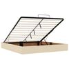 VidaXL Cadre de lit ottoman avec matelas cr&egrave;me 200x200cm tissu