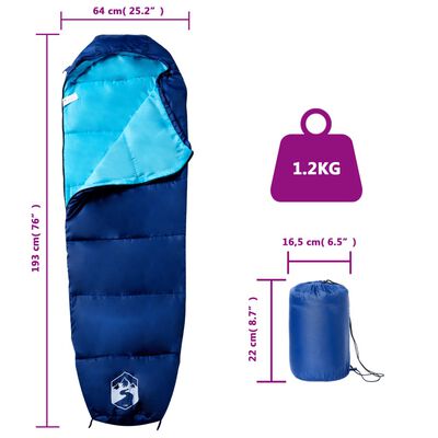 vidaXL Sac de couchage momie pour adultes camping 3 saisons