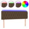vidaXL T&ecirc;te de lit &agrave; LED Marron fonc&eacute; 144x7x78/88 cm Tissu
