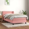 vidaXL Sommier &agrave; lattes de lit avec matelas Rose 90x200 cm Velours