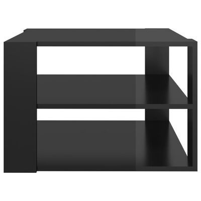 vidaXL Table basse Noir brillant 60x60x40 cm Aggloméré