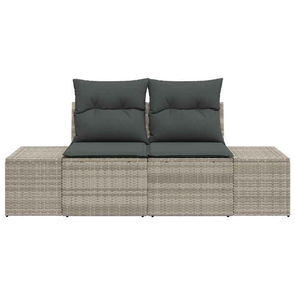 vidaXL Canapé de jardin Gris 123 x 62 x 69 cm polyrotin