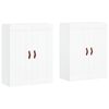 vidaXL Armoires murales 2 pcs blanc bois d'ing&eacute;nierie