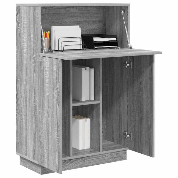 vidaXL Bureau Gris Sonoma 71.5 x 31.5 x 106.5 cm Bois d'ing&eacute;nierie