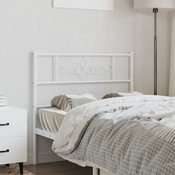 vidaXL T&ecirc;te de lit de remplacement m&eacute;tal blanc 100 cm