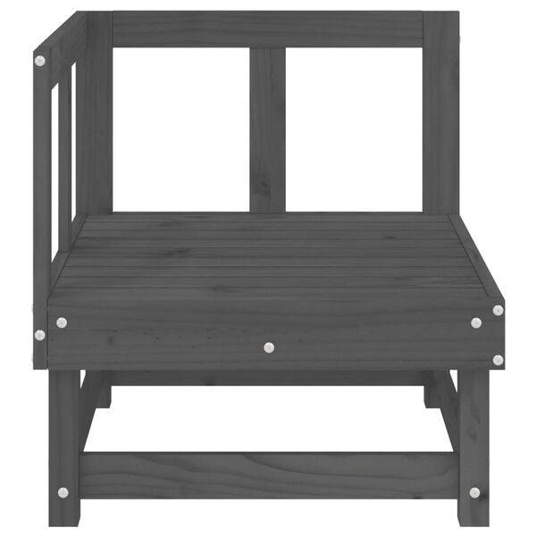 vidaXL Canap&eacute; d'angle de jardin gris bois de pin massif