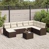 vidaXL Ensemble de canap&eacute; de jardin 9 pcs Marron Poly rotin