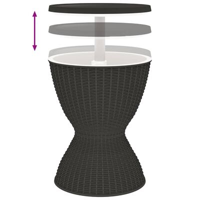 vidaXL Table à glacière 3 en 1 noir polypropylène