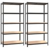 vidaXL &Eacute;tag&egrave;re &agrave; 5 niveaux 2 pcs Gris Acier et bois ing&eacute;nierie
