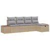 vidaXL Ensemble de canap&eacute; de jardin 6 pc Beige polyrotin