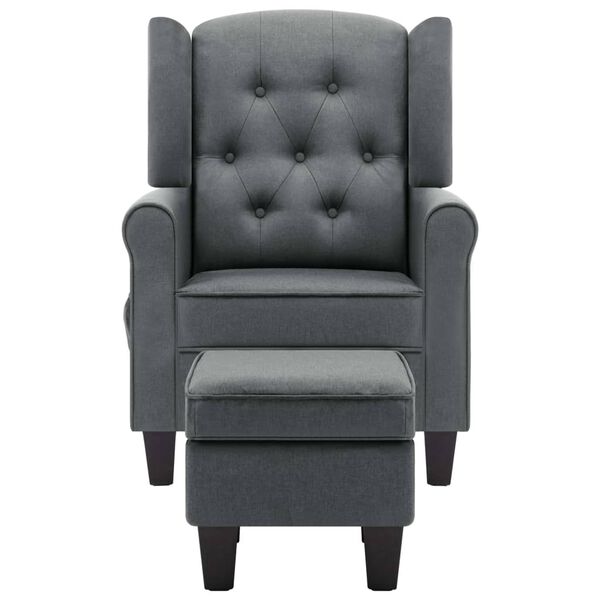 vidaXL Fauteuil de massage avec repose-pied Gris clair Tissu