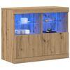 vidaXL Buffet LED Marron 81 x 37 x 66,5 cm Bois d'ing&eacute;nierie
