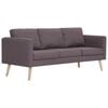 vidaXL Canap&eacute; &agrave; 3 places tissu taupe