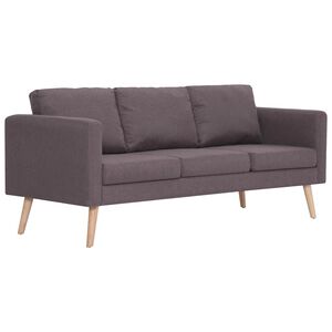 vidaXL Canap&eacute; &agrave; 3 places tissu taupe