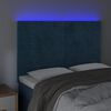 vidaXL T&ecirc;te de lit &agrave; LED Bleu fonc&eacute; 144x5x118/128 cm Velours