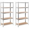 vidaXL &Eacute;tag&egrave;re de rangement 2 pcs Argent&eacute;