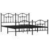 vidaXL Cadre de lit m&eacute;tal sans matelas avec pied de lit noir 183x213cm