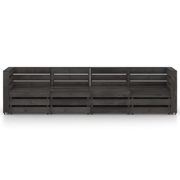 vidaXL Canap&eacute; de jardin 4 places Bois de pin impr&eacute;gn&eacute; de gris