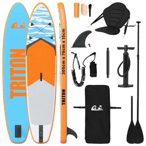 vidaXL SUP avec Si&egrave;ge 2-en-1 TRITON 305 x 76 x 15 cm Bleu pour