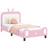 vidaXL Cadre de lit pour enfants avec t&ecirc;te de lit Rose 90 x 190 cm PU