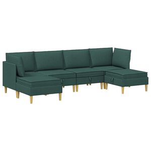 vidaXL Canap&eacute; modulaire avec rangement 6 pcs Vert fonc&eacute; Tissu