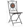 vidaXL Ensemble de bistro 3 pcs mosa&iuml;que Carreau c&eacute;ramique Orange/Gris