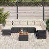 vidaXL Ensemble de canap&eacute; de jardin avec coussin 9 pcs Noir et Cr&egrave;me