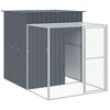 vidaXL Poulailler avec cour anthracite 165x863x181 cm acier galvanis&eacute;