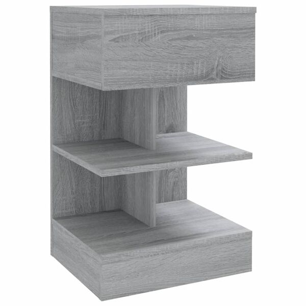 vidaXL Table de chevet Sonoma gris 40x35x65 cm Bois d'ing&eacute;nierie