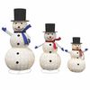 vidaXL Famille de bonhommes de neige de Noël 3 pcs Blanc chaud