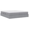 vidaXL Lit avec rangement et matelas Gris clair 180 x 200 cm Polyester