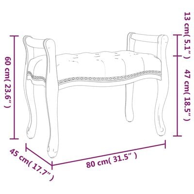 vidaXL Banc Gris clair 80x45x60 cm Velours