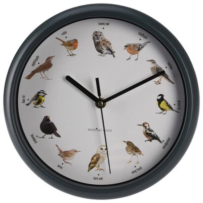 H&S Collection Horloge murale avec sons d'oiseaux 25 cm