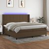 vidaXL Sommier &agrave; lattes de lit matelas et LED Marron fonc&eacute; 200x200 cm