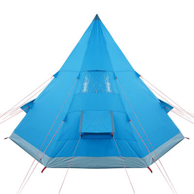vidaXL Tente de camping tipi 4 personnes bleu imperméable