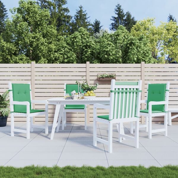 vidaXL Coussins de chaise de jardin &agrave; dossier bas lot de 4 vert