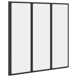 vidaXL Paroi de douche Noir 120 x 2 x 117 cm Aluminium et PP