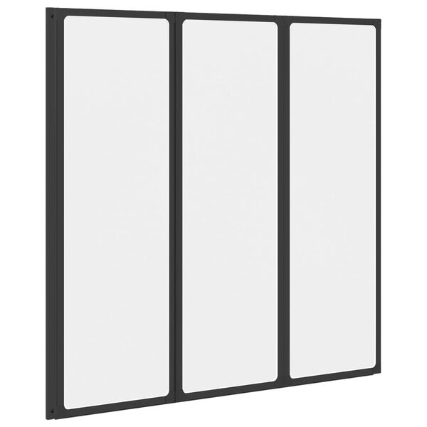 vidaXL Paroi de douche Noir 120 x 2 x 117 cm Aluminium et PP
