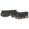 vidaXL Ensemble de canap&eacute; de jardin 11 pc Gris et Gris fonc&eacute; polyrotin