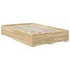 vidaXL Cadre de lit Ch&ecirc;ne Sonoma 135 x 190 cm Bois d'ing&eacute;nierie