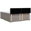 vidaXL Sommier &agrave; lattes de lit avec matelas Taupe 180x200 cm Tissu