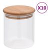 vidaXL Pots de conservation en verre couvercle en bambou 10 pcs 600 ml