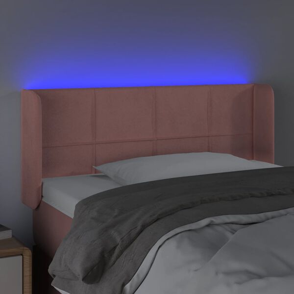 vidaXL T&ecirc;te de lit &agrave; LED Rose 83x16x78/88 cm Velours