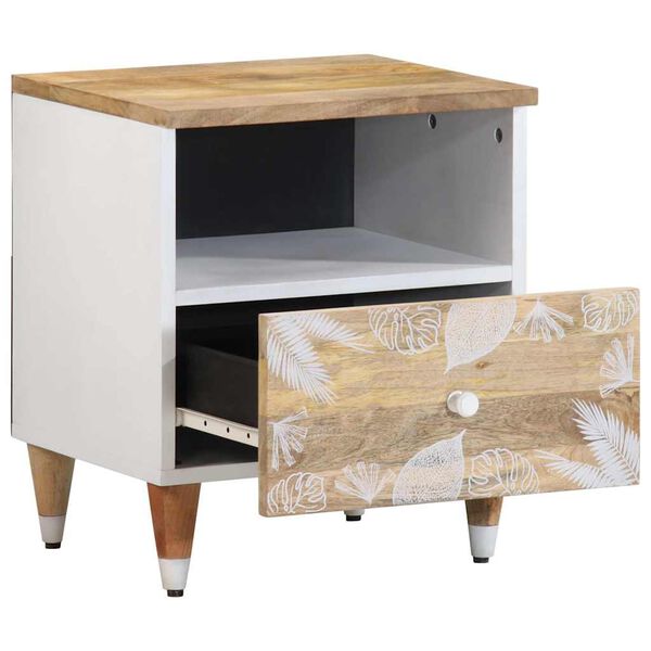 vidaXL Table de chevet 40x33x46 cm Bois de manguier solide