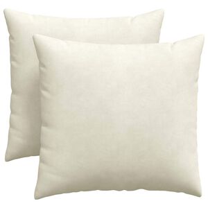vidaXL Coussins de canap&eacute; 2 pcs Cr&egrave;me 45 x 45 cm